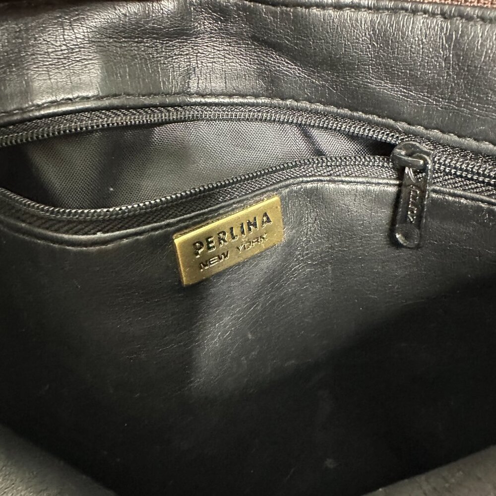Perlina Brown Leather Bag Gold Hardware - Picture 4 of 6